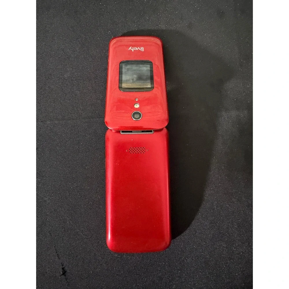 Lively Jitterbug Flip2 Flip Phone Red Excellent‎ Big Button Senior Cell Phone